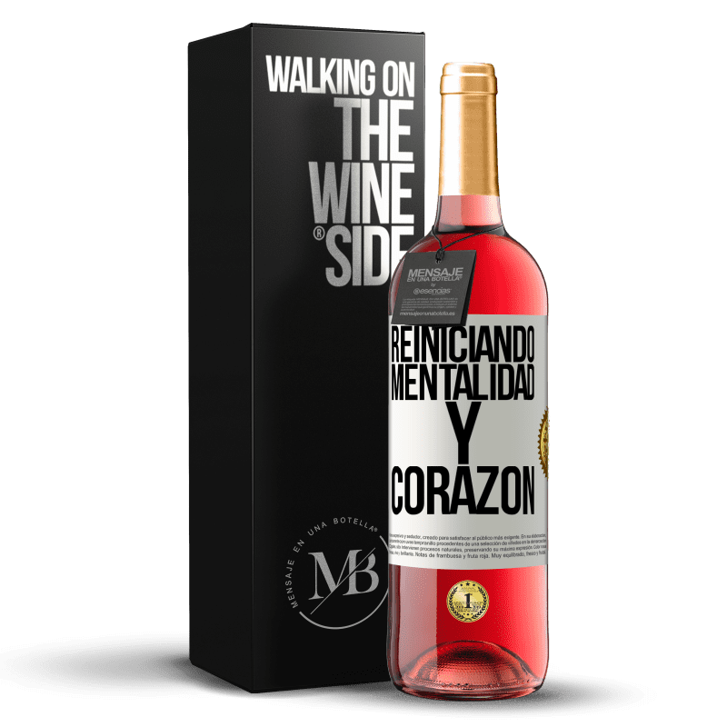 29,95 € Envío gratis | Vino Rosado Edición ROSÉ Reiniciando mentalidad y corazón Etiqueta Blanca. Etiqueta personalizable Vino joven Cosecha 2025 Tempranillo