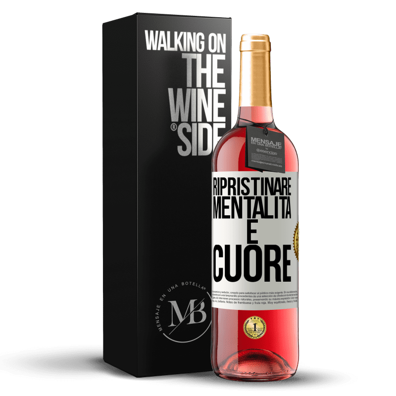 29,95 € Spedizione Gratuita | Vino rosato Edizione ROSÉ Ripristinare mentalità e cuore Etichetta Bianca. Etichetta personalizzabile Vino giovane Raccogliere 2025 Tempranillo