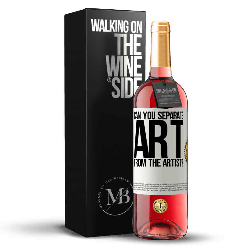 29,95 € Бесплатная доставка | Розовое вино Издание ROSÉ можете ли вы отделить искусство от художника? Белая этикетка. Настраиваемая этикетка Молодое вино Урожай 2023 Tempranillo