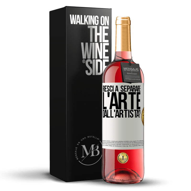 29,95 € Spedizione Gratuita | Vino rosato Edizione ROSÉ riesci a separare l'arte dall'artista? Etichetta Bianca. Etichetta personalizzabile Vino giovane Raccogliere 2024 Tempranillo