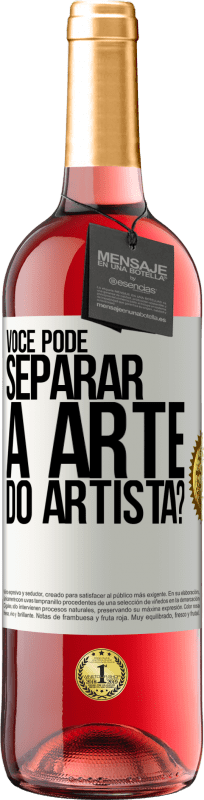 29,95 € | Vinho rosé Edição ROSÉ você pode separar a arte do artista? Etiqueta Branca. Etiqueta personalizável Vinho jovem Colheita 2024 Tempranillo