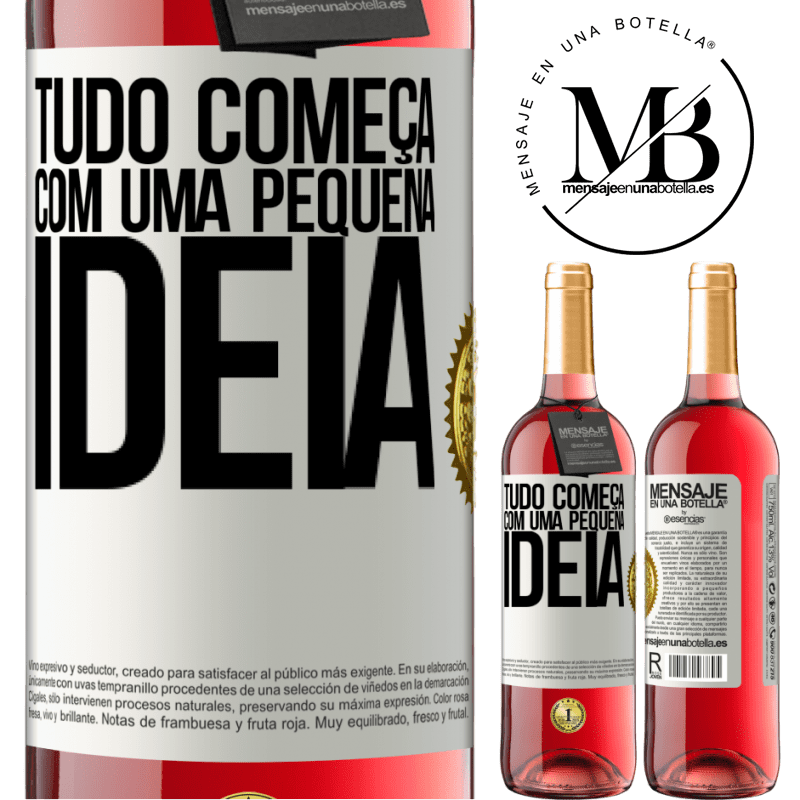 29,95 € Envio grátis | Vinho rosé Edição ROSÉ Tudo começa com uma pequena ideia Etiqueta Branca. Etiqueta personalizável Vinho jovem Colheita 2025 Tempranillo