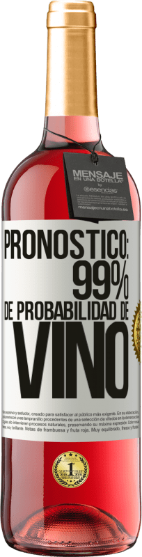 29,95 € | Vino Rosado Edición ROSÉ Pronóstico: 99% de probabilidad de vino Etiqueta Blanca. Etiqueta personalizable Vino joven Cosecha 2025 Tempranillo