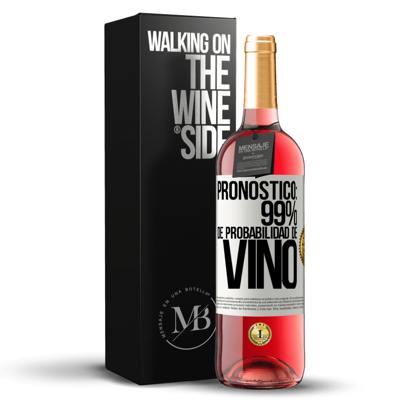 29,95 € Envío gratis | Vino Rosado Edición ROSÉ Pronóstico: 99% de probabilidad de vino Etiqueta Blanca. Etiqueta personalizable Vino joven Cosecha 2024 Tempranillo