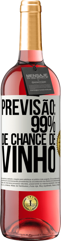 «Previsão: 99% de chance de vinho» Edição ROSÉ