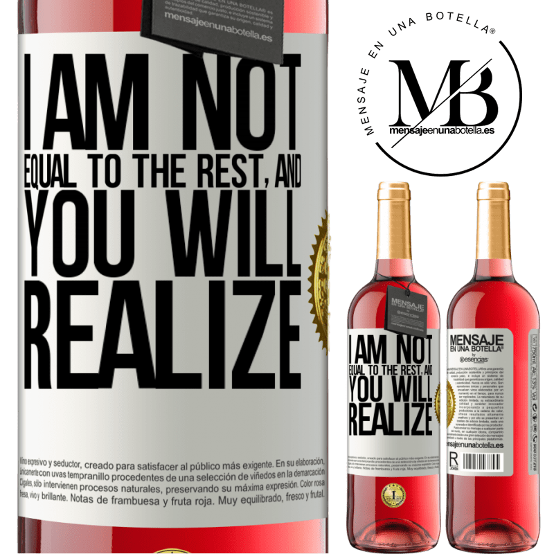 29,95 € Free Shipping | Rosé Wine ROSÉ Edition I am not equal to the rest, and you will realize White Label. Customizable label Young wine Harvest 2022 Tempranillo