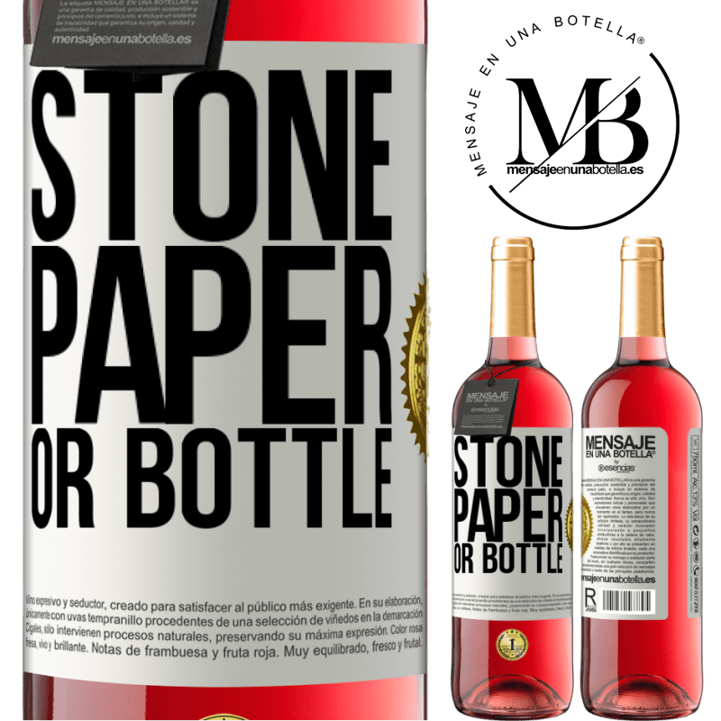 24,95 € Free Shipping | Rosé Wine ROSÉ Edition Stone, paper or bottle White Label. Customizable label Young wine Harvest 2021 Tempranillo
