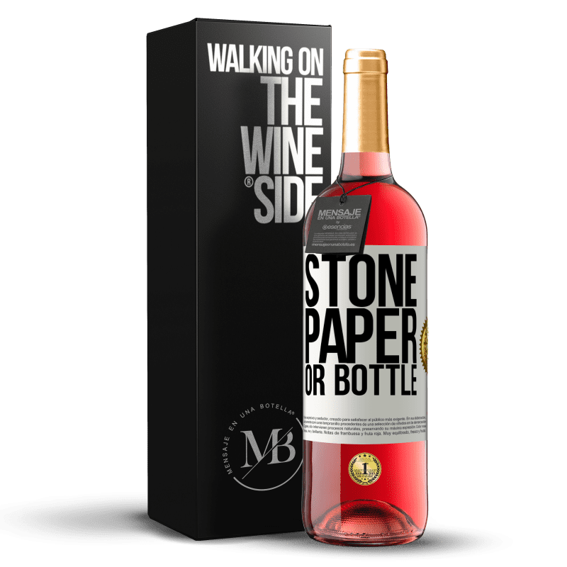 29,95 € Free Shipping | Rosé Wine ROSÉ Edition Stone, paper or bottle White Label. Customizable label Young wine Harvest 2024 Tempranillo