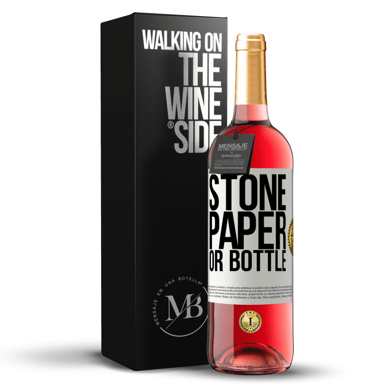 29,95 € Free Shipping | Rosé Wine ROSÉ Edition Stone, paper or bottle White Label. Customizable label Young wine Harvest 2025 Tempranillo