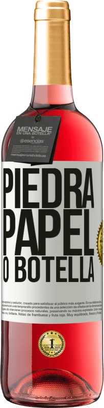 29,95 € | Vino Rosado Edición ROSÉ Piedra, papel o botella Etiqueta Blanca. Etiqueta personalizable Vino joven Cosecha 2023 Tempranillo