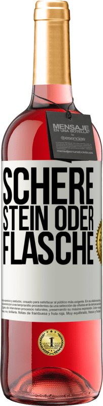 29,95 € | Roséwein ROSÉ Ausgabe Schere, Stein oder Flasche Weißes Etikett. Anpassbares Etikett Junger Wein Ernte 2023 Tempranillo