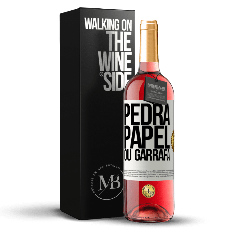 29,95 € Envio grátis | Vinho rosé Edição ROSÉ Pedra, papel ou garrafa Etiqueta Branca. Etiqueta personalizável Vinho jovem Colheita 2024 Tempranillo