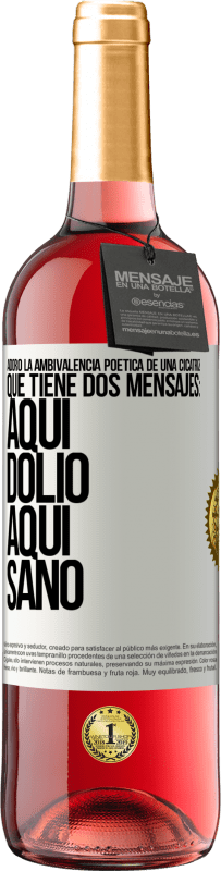 29,95 € | Vino Rosado Edición ROSÉ Adoro la ambivalencia poética de una cicatriz, que tiene dos mensajes: aquí dolió, aquí sanó Etiqueta Blanca. Etiqueta personalizable Vino joven Cosecha 2025 Tempranillo