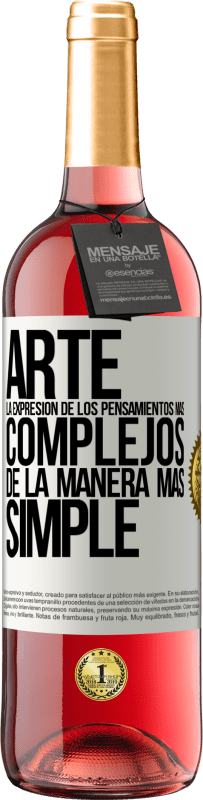 29,95 € | Vino Rosado Edición ROSÉ ARTE. La expresión de los pensamientos más complejos de la manera más simple Etiqueta Blanca. Etiqueta personalizable Vino joven Cosecha 2024 Tempranillo