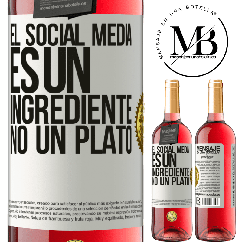 24,95 € Envoi gratuit | Vin rosé Édition ROSÉ Les médias sociaux sont un ingrédient, pas un plat Étiquette Blanche. Étiquette personnalisable Vin jeune Récolte 2021 Tempranillo