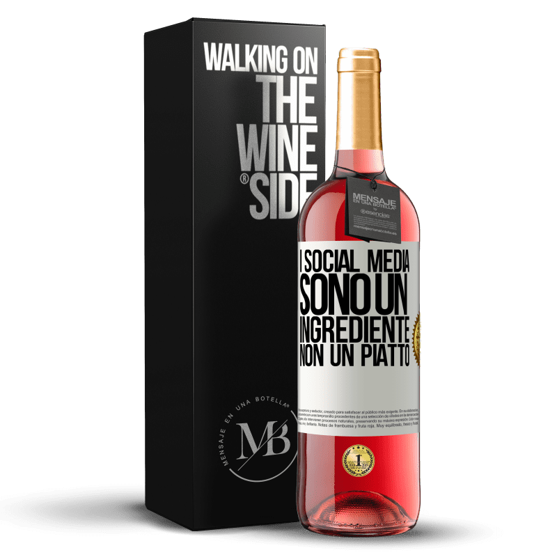 29,95 € Spedizione Gratuita | Vino rosato Edizione ROSÉ I social media sono un ingrediente, non un piatto Etichetta Bianca. Etichetta personalizzabile Vino giovane Raccogliere 2024 Tempranillo