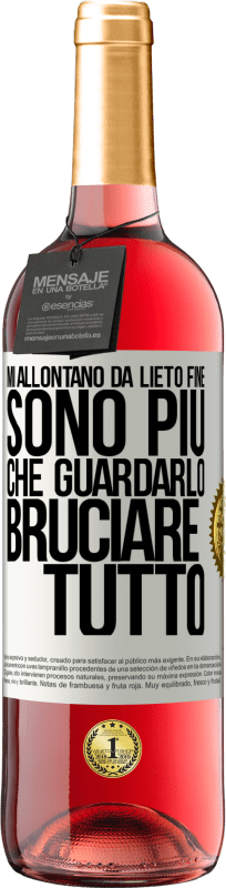 29,95 € Spedizione Gratuita | Vino rosato Edizione ROSÉ Mi allontano da lieto fine, sono più che guardarlo bruciare tutto Etichetta Bianca. Etichetta personalizzabile Vino giovane Raccogliere 2023 Tempranillo