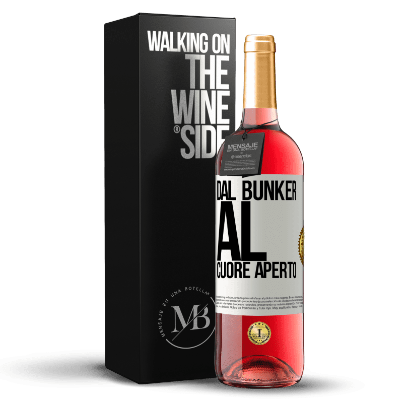 29,95 € Spedizione Gratuita | Vino rosato Edizione ROSÉ Dal bunker al cuore aperto Etichetta Bianca. Etichetta personalizzabile Vino giovane Raccogliere 2024 Tempranillo