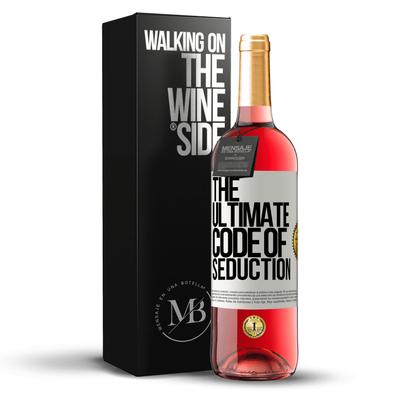 24,95 € Envoi gratuit | Vin rosé Édition ROSÉ The ultimate code of seduction Étiquette Blanche. Étiquette personnalisable Vin jeune Récolte 2021 Tempranillo