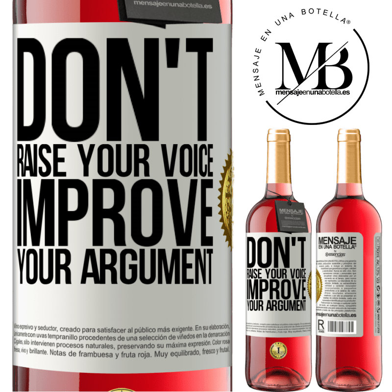 24,95 € Free Shipping | Rosé Wine ROSÉ Edition Don't raise your voice, improve your argument White Label. Customizable label Young wine Harvest 2021 Tempranillo
