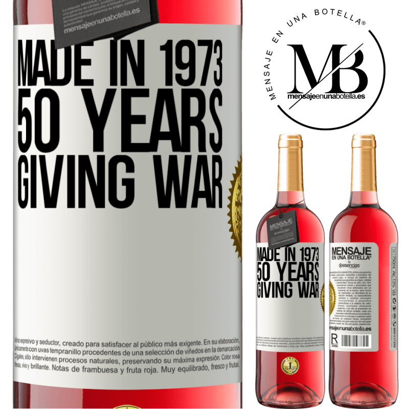 24,95 € Free Shipping | Rosé Wine ROSÉ Edition Made in 1970. 50 years giving war White Label. Customizable label Young wine Harvest 2021 Tempranillo