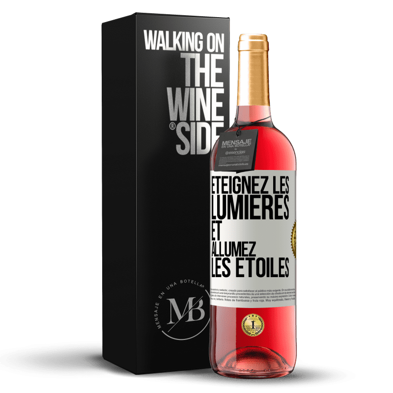 29,95 € Envoi gratuit | Vin rosé Édition ROSÉ Éteignez les lumières et allumez les étoiles Étiquette Blanche. Étiquette personnalisable Vin jeune Récolte 2025 Tempranillo