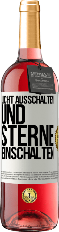 29,95 € Kostenloser Versand | Roséwein ROSÉ Ausgabe Licht ausschalten und Sterne einschalten Weißes Etikett. Anpassbares Etikett Junger Wein Ernte 2024 Tempranillo