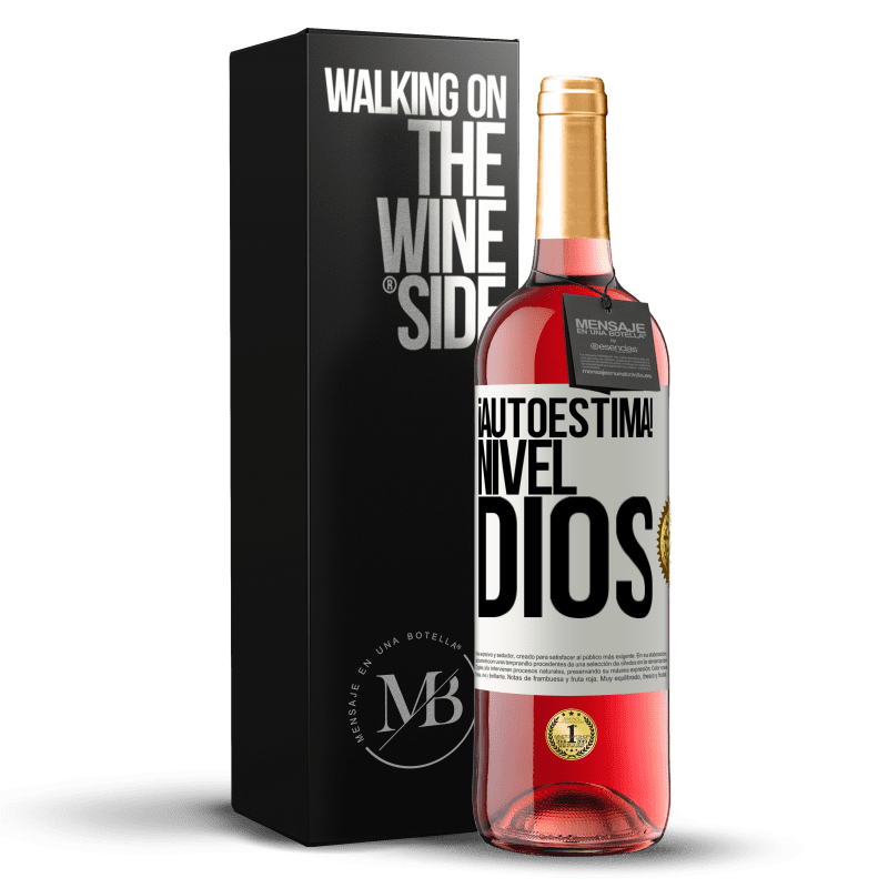 29,95 € Envío gratis | Vino Rosado Edición ROSÉ ¡Autoestima! Nivel dios Etiqueta Blanca. Etiqueta personalizable Vino joven Cosecha 2025 Tempranillo