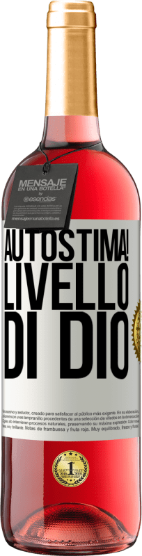 29,95 € Spedizione Gratuita | Vino rosato Edizione ROSÉ Autostima! Livello di Dio Etichetta Bianca. Etichetta personalizzabile Vino giovane Raccogliere 2025 Tempranillo
