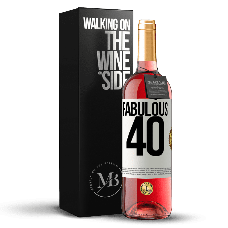 29,95 € Бесплатная доставка | Розовое вино Издание ROSÉ Сказочные 40 Белая этикетка. Настраиваемая этикетка Молодое вино Урожай 2024 Tempranillo