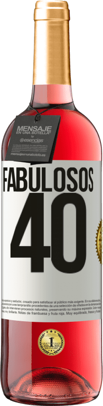 29,95 € | Vino Rosado Edición ROSÉ Fabulosos 40 Etiqueta Blanca. Etiqueta personalizable Vino joven Cosecha 2024 Tempranillo