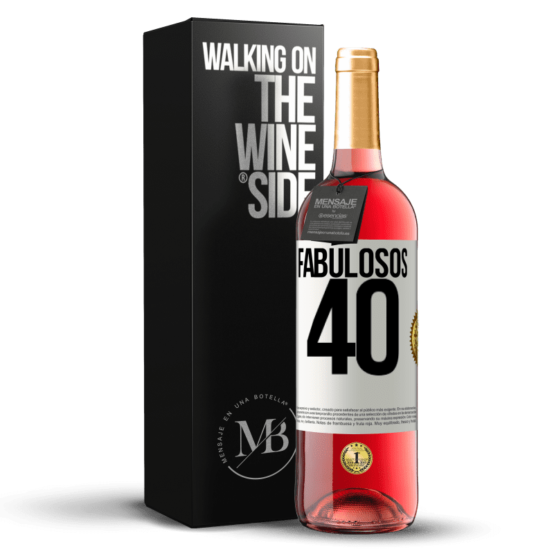 24,95 € Envoi gratuit | Vin rosé Édition ROSÉ Fabuleux 40 Étiquette Blanche. Étiquette personnalisable Vin jeune Récolte 2021 Tempranillo
