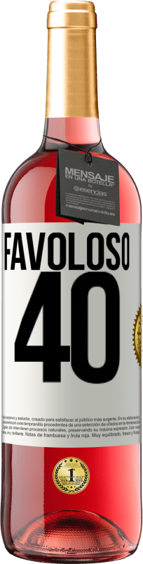 29,95 € | Vino rosato Edizione ROSÉ Favoloso 40 Etichetta Bianca. Etichetta personalizzabile Vino giovane Raccogliere 2023 Tempranillo