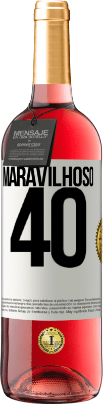 29,95 € | Vinho rosé Edição ROSÉ Maravilhoso 40 Etiqueta Branca. Etiqueta personalizável Vinho jovem Colheita 2023 Tempranillo