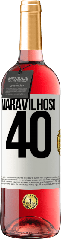 29,95 € | Vinho rosé Edição ROSÉ Maravilhoso 40 Etiqueta Branca. Etiqueta personalizável Vinho jovem Colheita 2024 Tempranillo