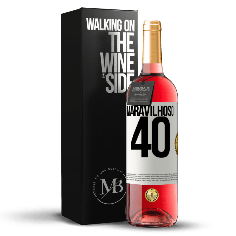 29,95 € Envio grátis | Vinho rosé Edição ROSÉ Maravilhoso 40 Etiqueta Branca. Etiqueta personalizável Vinho jovem Colheita 2023 Tempranillo