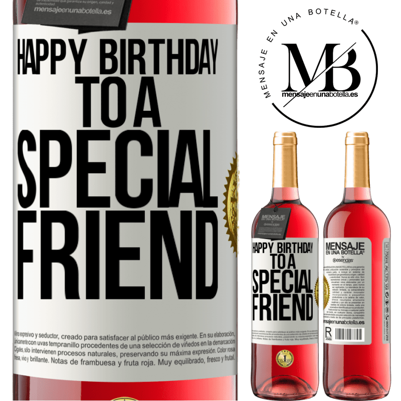 24,95 € Free Shipping | Rosé Wine ROSÉ Edition Happy birthday to a special friend White Label. Customizable label Young wine Harvest 2021 Tempranillo