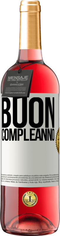 29,95 € Spedizione Gratuita | Vino rosato Edizione ROSÉ Buon compleanno Etichetta Bianca. Etichetta personalizzabile Vino giovane Raccogliere 2025 Tempranillo