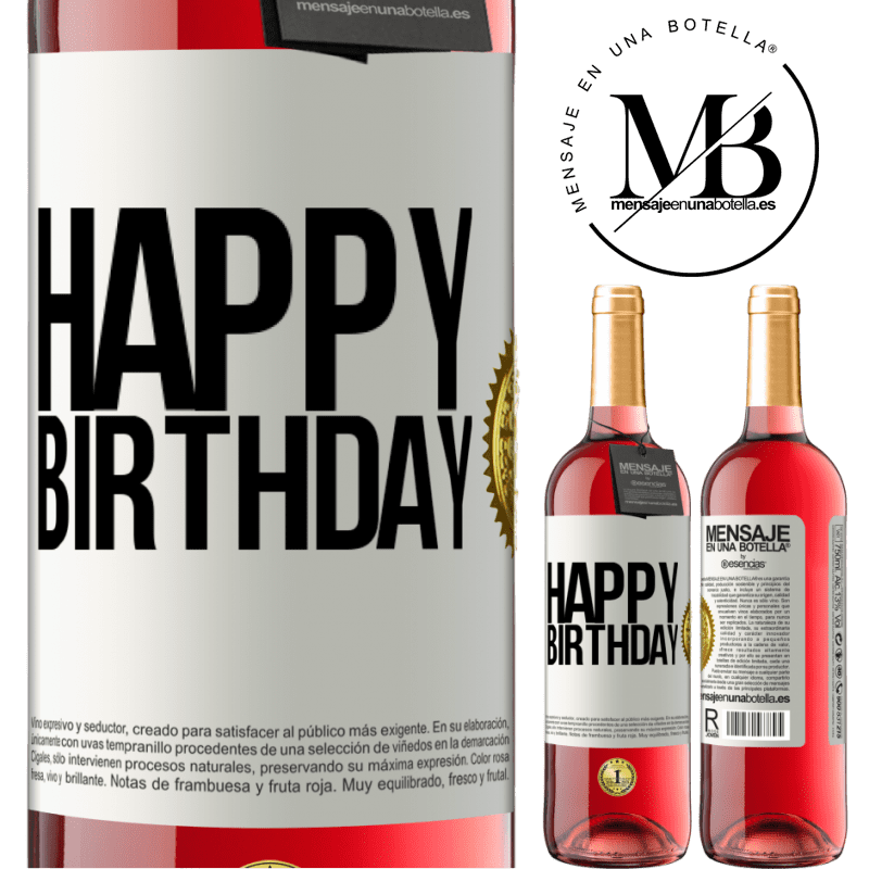 29,95 € Free Shipping | Rosé Wine ROSÉ Edition Happy birthday White Label. Customizable label Young wine Harvest 2022 Tempranillo