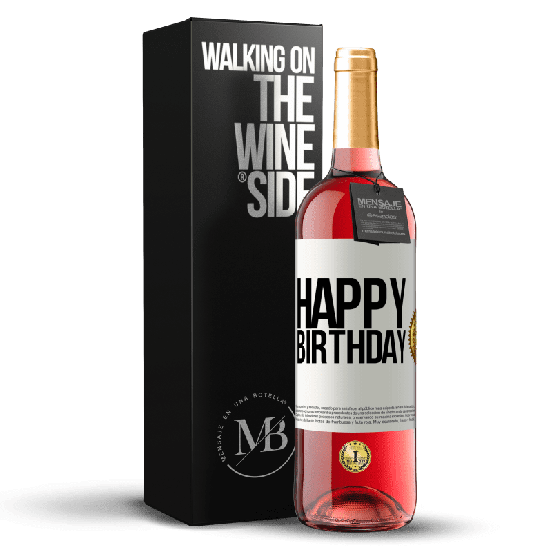 24,95 € Free Shipping | Rosé Wine ROSÉ Edition Happy birthday White Label. Customizable label Young wine Harvest 2021 Tempranillo