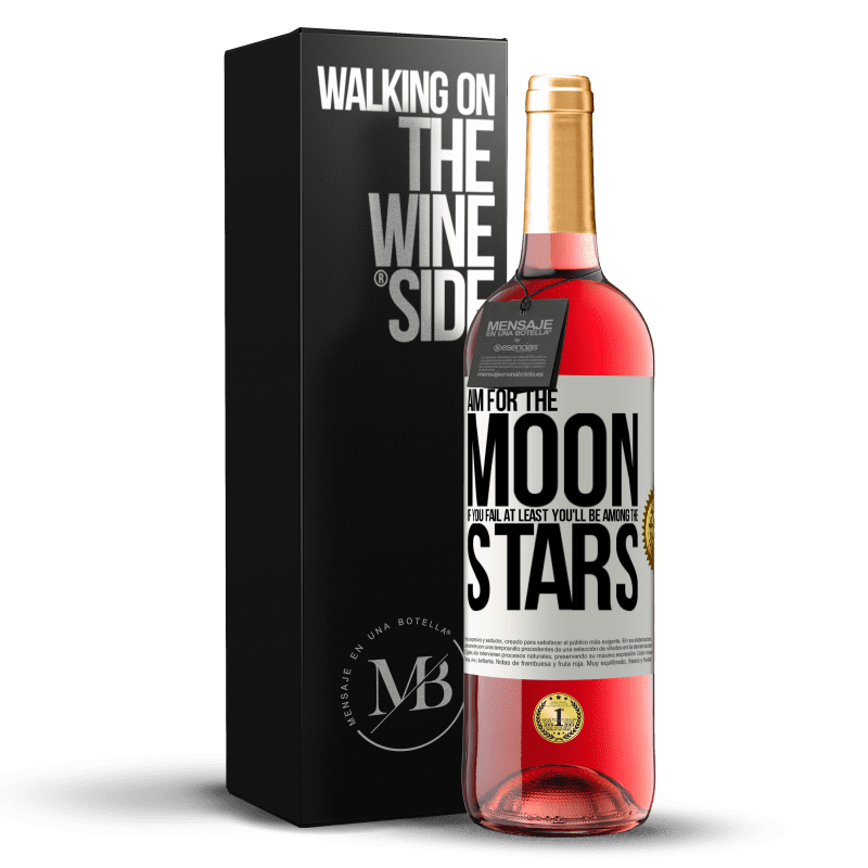 29,95 € Free Shipping | Rosé Wine ROSÉ Edition Aim for the moon, if you fail at least you'll be among the stars White Label. Customizable label Young wine Harvest 2023 Tempranillo