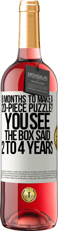 29,95 € | ロゼワイン ROSÉエディション 20ピースのパズルを作るのに8ヶ月？ほら、箱には2〜4年と書かれていました ホワイトラベル. カスタマイズ可能なラベル 若いワイン 収穫 2025 Tempranillo