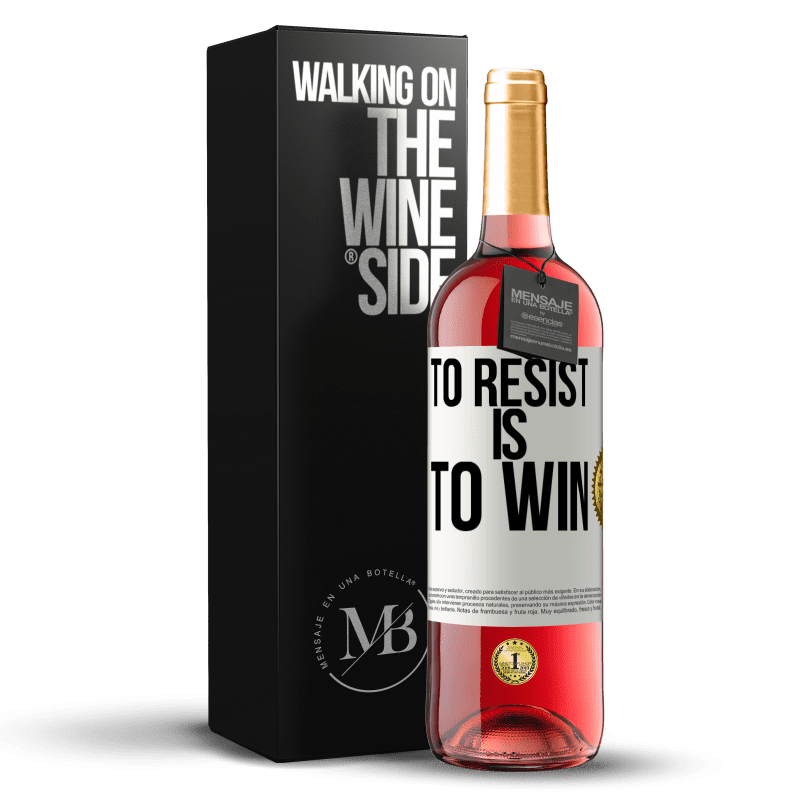 29,95 € Free Shipping | Rosé Wine ROSÉ Edition To resist is to win White Label. Customizable label Young wine Harvest 2024 Tempranillo