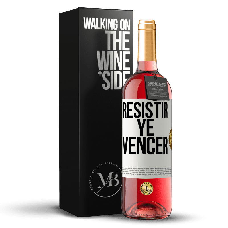 29,95 € Envío gratis | Vino Rosado Edición ROSÉ Resistir ye vencer Etiqueta Blanca. Etiqueta personalizable Vino joven Cosecha 2024 Tempranillo