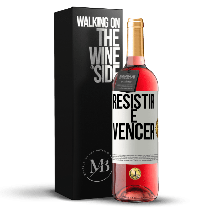 29,95 € Envio grátis | Vinho rosé Edição ROSÉ Resistir é vencer Etiqueta Branca. Etiqueta personalizável Vinho jovem Colheita 2025 Tempranillo