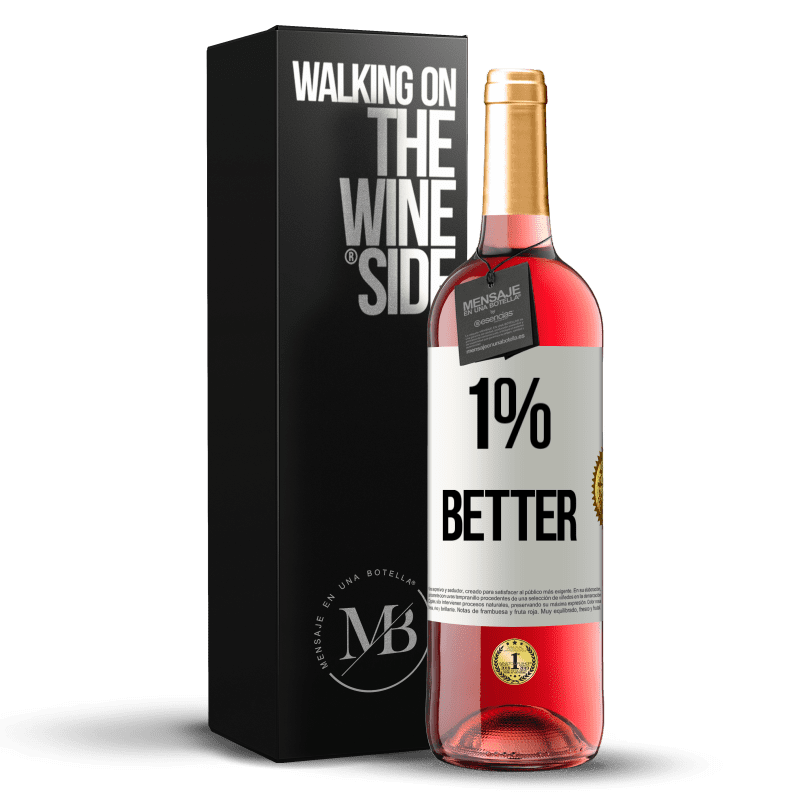 29,95 € Envoi gratuit | Vin rosé Édition ROSÉ 1% Better Étiquette Blanche. Étiquette personnalisable Vin jeune Récolte 2023 Tempranillo