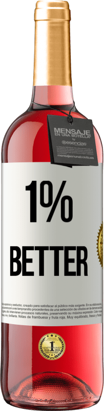 Kostenloser Versand | Roséwein ROSÉ Ausgabe 1% Better Weißes Etikett. Anpassbares Etikett Junger Wein Ernte 2023 Tempranillo