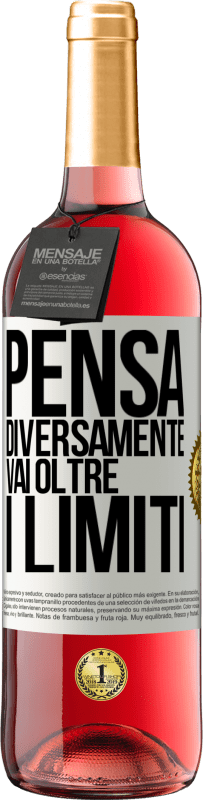 29,95 € Spedizione Gratuita | Vino rosato Edizione ROSÉ Pensa diversamente. Vai oltre i limiti Etichetta Bianca. Etichetta personalizzabile Vino giovane Raccogliere 2025 Tempranillo