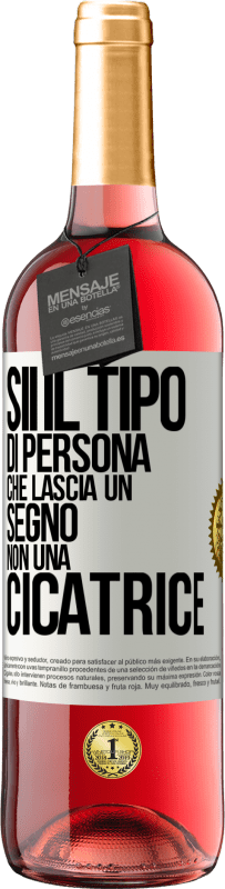 29,95 € Spedizione Gratuita | Vino rosato Edizione ROSÉ Sii il tipo di persona che lascia un segno, non una cicatrice Etichetta Bianca. Etichetta personalizzabile Vino giovane Raccogliere 2025 Tempranillo