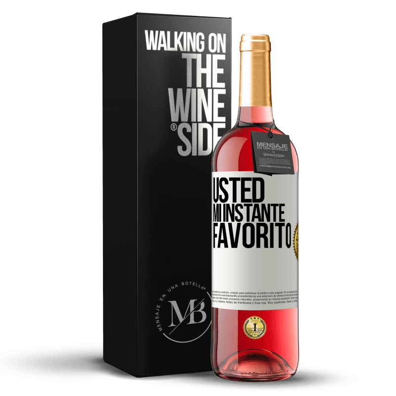 29,95 € Envío gratis | Vino Rosado Edición ROSÉ Usted. Mi instante favorito Etiqueta Blanca. Etiqueta personalizable Vino joven Cosecha 2023 Tempranillo